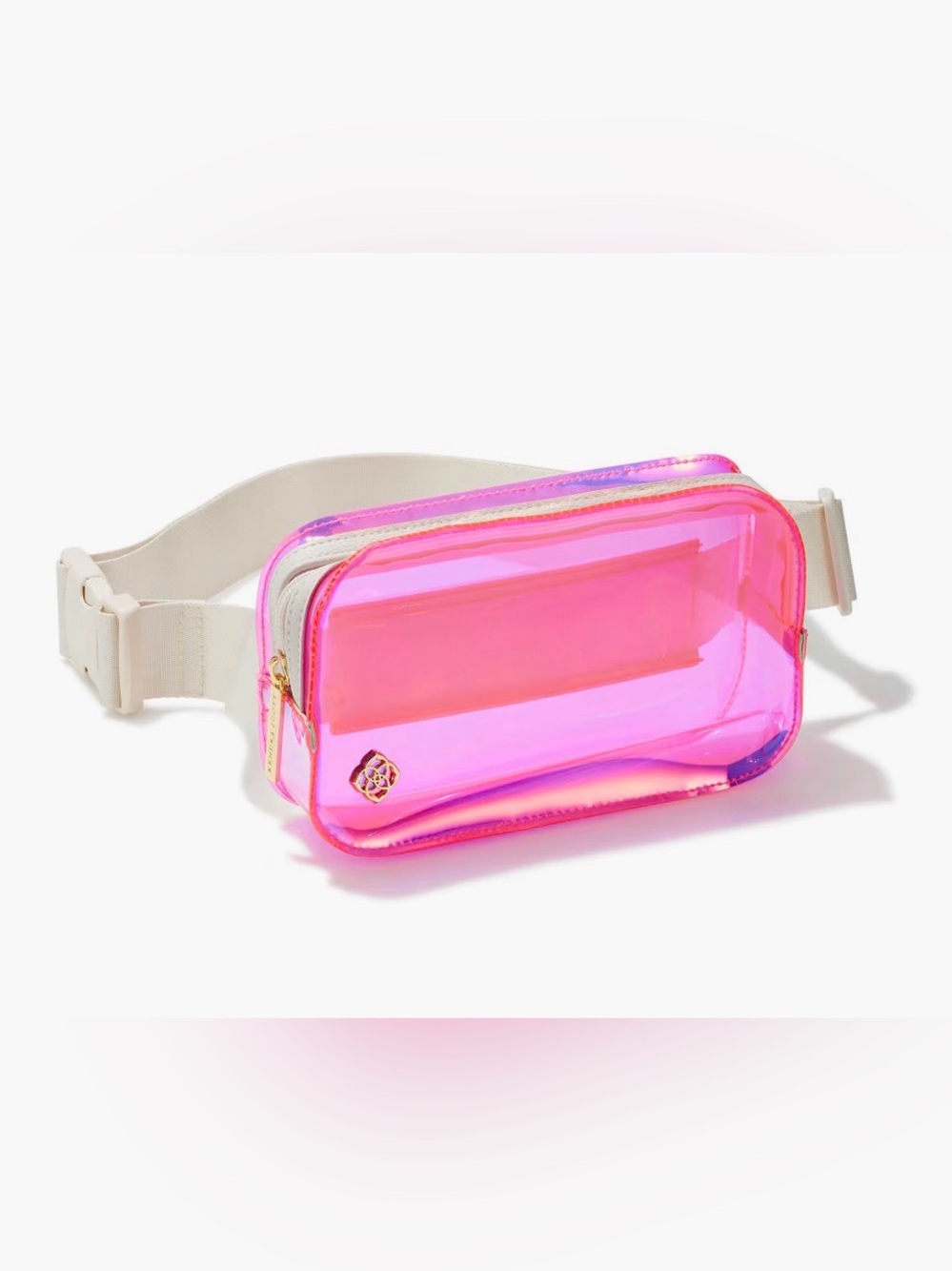 Clear Belt Bag in Pink Iridescent